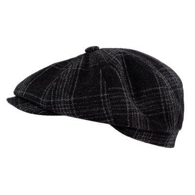 Sixpence / Flat cap - Gårda Premium Banbury Wool Newsboy (svart)