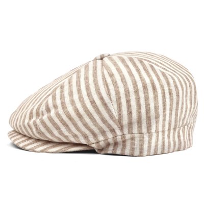 Sixpence / Flat cap - Gårda Barnaby Striped Newsboy (beige)