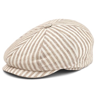 Sixpence / Flat cap - Gårda Barnaby Striped Newsboy (beige)