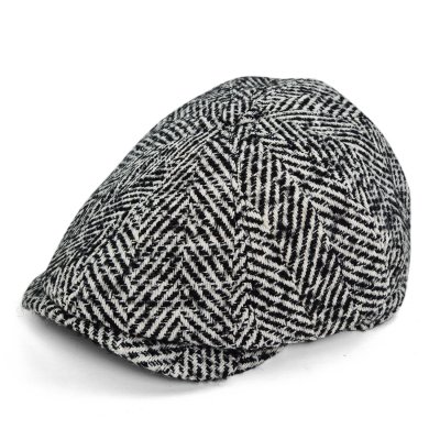 Sixpence / Flat cap - Gårda Coulter Newsboy (svart/hvitt)