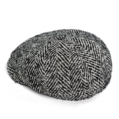 Sixpence / Flat cap - Gårda Coulter Newsboy (svart/hvitt)
