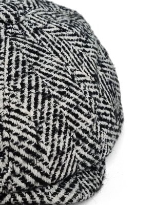 Sixpence / Flat cap - Gårda Coulter Newsboy (svart/hvitt)