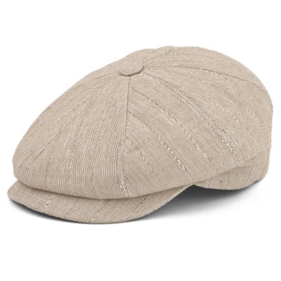 Sixpence / Flat cap - Gårda Crispin Striped Newsboy (beige)