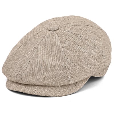 Sixpence / Flat cap - Gårda Crispin Striped Newsboy (beige)