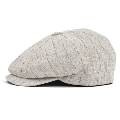 Sixpence / Flat cap - Gårda Crispin Striped Newsboy (greige)