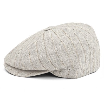 Sixpence / Flat cap - Gårda Crispin Striped Newsboy (greige)