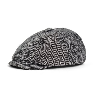 Sixpence / Flat cap - Gårda Digby Children's Newsboy Cap (svart/hvit)