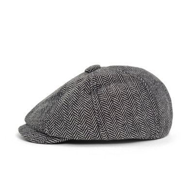 Sixpence / Flat cap - Gårda Digby Children's Newsboy Cap (svart/hvit)