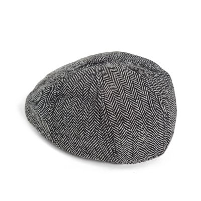 Sixpence / Flat cap - Gårda Digby Children's Newsboy Cap (svart/hvit)