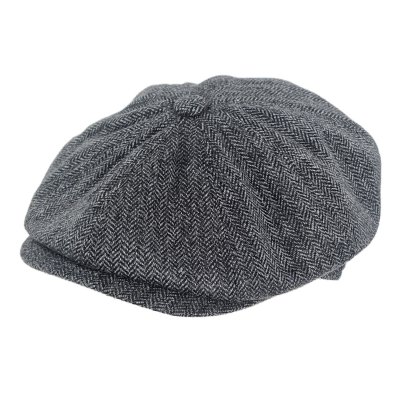 Sixpence / Flat cap - Gårda Premium Oakham Wool Newsboy (svart/hvitt)