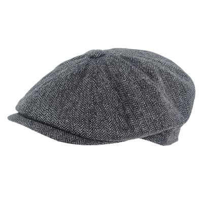 Sixpence / Flat cap - Gårda Premium Oakham Wool Newsboy (svart/hvitt)