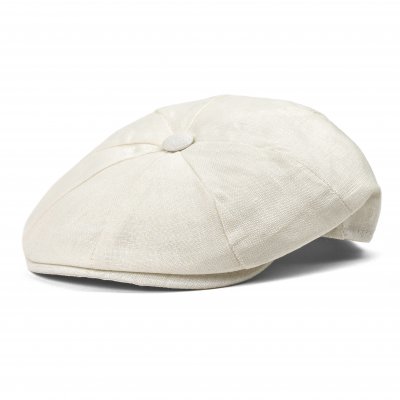 Gubbkeps / Flat cap - Gårda Vero Linen Newsboy Cap (vit)