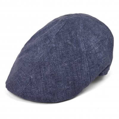 Gubbkeps / Flat cap - Gårda Tallone Linen Flat Cap (blå)
