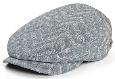 Sixpence / Flat cap - Stetson Driver Cap Cotton Herringbone (blå)
