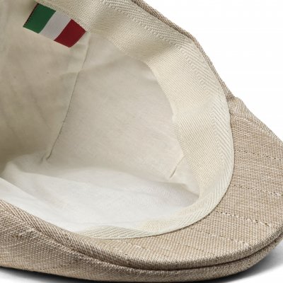 Gubbkeps / Flat cap - Gårda Pomonte Linen Mix Flat Cap (beige)