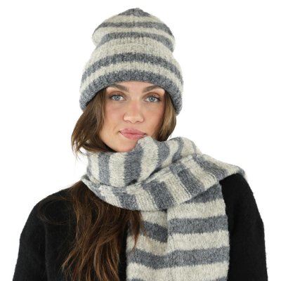 Skjerf - Gårda Grindelwald Striped Wool Mix Scarf (beige/grå)