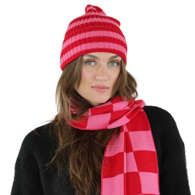 Skjerf - Gårda Kitzbühel Merino Wool Check Scarf (rød/rosa)
