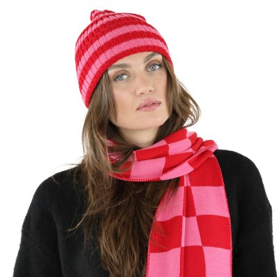 Skjerf - Gårda Kitzbühel Merino Wool Check Scarf (rød/rosa)
