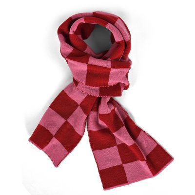 Skjerf - Gårda Kitzbühel Merino Wool Check Scarf (rød/rosa)
