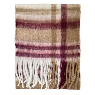 Skjerf - Gårda Piazzi Check Scarf (hvit/rosa)