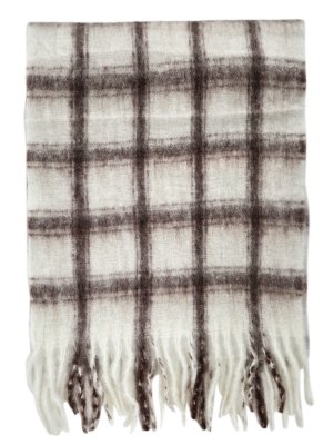 Skjerf - Gårda Rennell Check Wool Mix Scarf (beige)