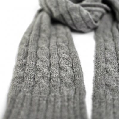 Skjerf - Gårda Sölden Cable Knit Wool Mix Scarf (grå)