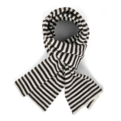 Skjerf - Gårda Engelberg Striped Wool Mix Scarf (brun/hvit)