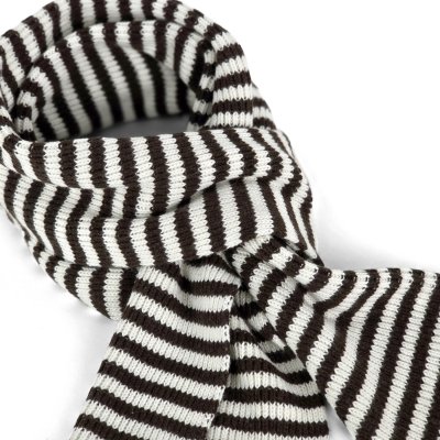 Skjerf - Gårda Engelberg Striped Wool Mix Scarf (brun/hvit)
