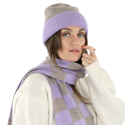 Skjerf - Gårda Kitzbühel Merino Wool Check Scarf (lilla/beige)
