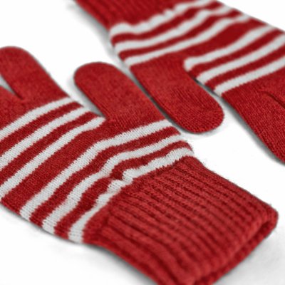 Hansker - Gårda Cavalese Knitted Wool Mix Gloves (rød/hvitt)