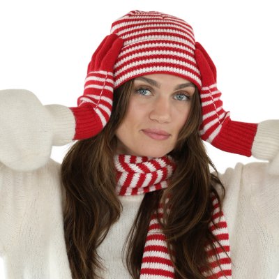 Hansker - Gårda Cavalese Knitted Wool Mix Gloves (rød/hvitt)