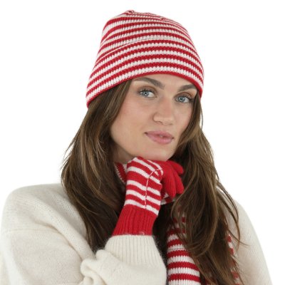 Hansker - Gårda Cavalese Knitted Wool Mix Gloves (rød/hvitt)