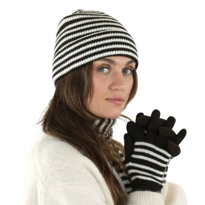 Hansker - Gårda Cavalese Knitted Wool Mix Gloves (brun/hvitt)