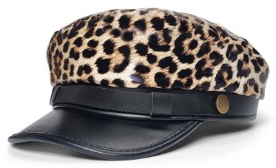 Sixpence / Flat cap - Gårda Leopard Fiddler Cap (svart)