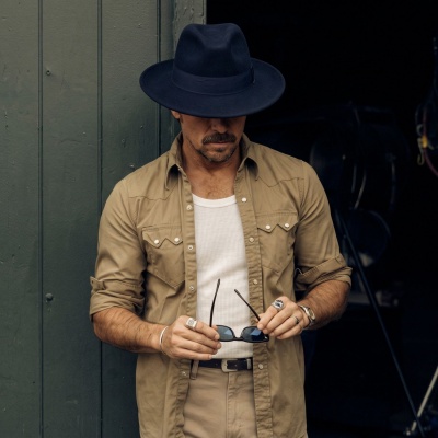 Hatter - Gårda Volterra Fedora Wool Hat (marineblå)