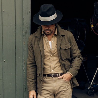Hatter - Gårda Volterra Fedora Wool Hat (marineblå/off-white)