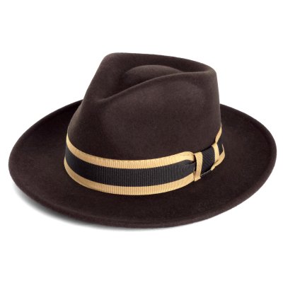 Hatter - Gårda Belluno Crushable Wool felt Fedora (brun)