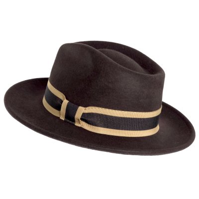 Hatter - Gårda Belluno Crushable Wool felt Fedora (brun)