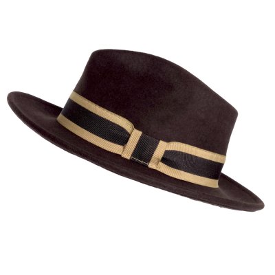 Hatter - Gårda Belluno Crushable Wool felt Fedora (brun)