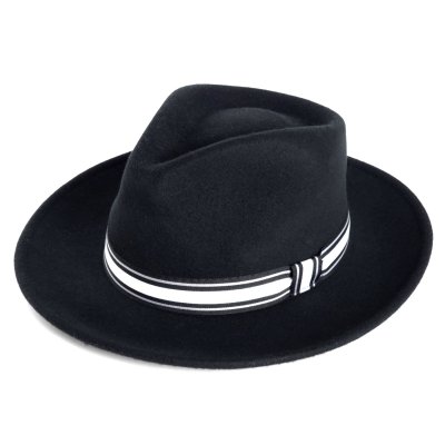 Hatter - Gårda Belluno Crushable Wool felt Fedora (svart)