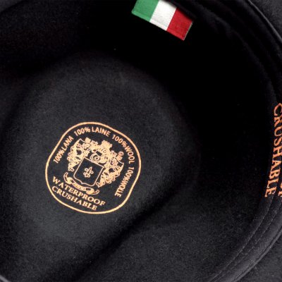 Hatter - Gårda Belluno Crushable Wool felt Fedora (svart)