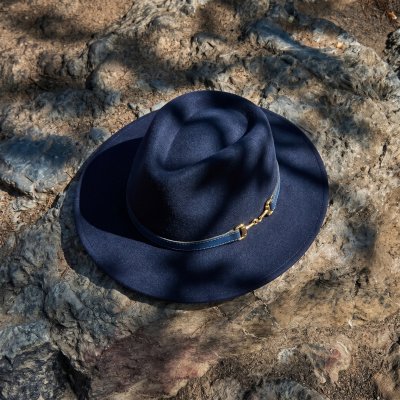 Hatter - Gårda Braga Wool felt Fedora (marineblå)