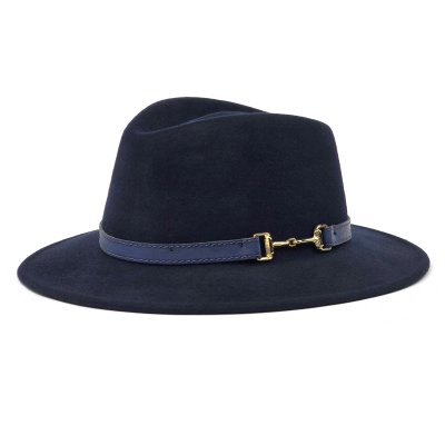 Hatter - Gårda Braga Wool felt Fedora (marineblå)