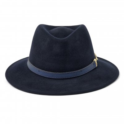 Hatter - Gårda Braga Wool felt Fedora (marineblå)