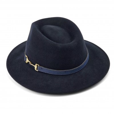 Hatter - Gårda Braga Wool felt Fedora (marineblå)