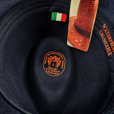 Hatter - Gårda Braga Wool felt Fedora (marineblå)