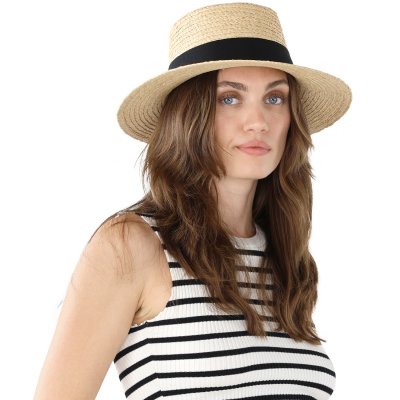 Stråhatt - Gårda Palma Gambler (naturlig/svart)