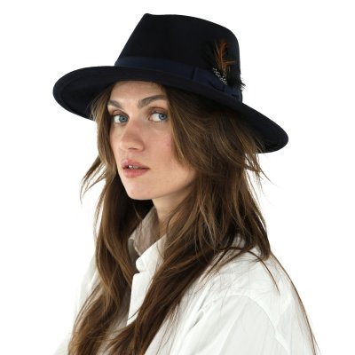 Hatter - Gårda Molinella Crushable Wool felt Fedora (blå)