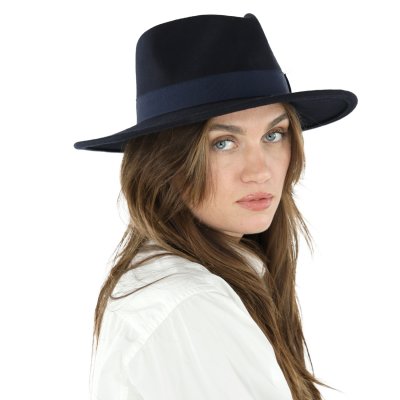 Hatter - Gårda Molinella Crushable Wool felt Fedora (blå)