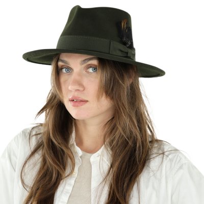 Hatter - Gårda Molinella Crushable Wool felt Fedora (grønn)